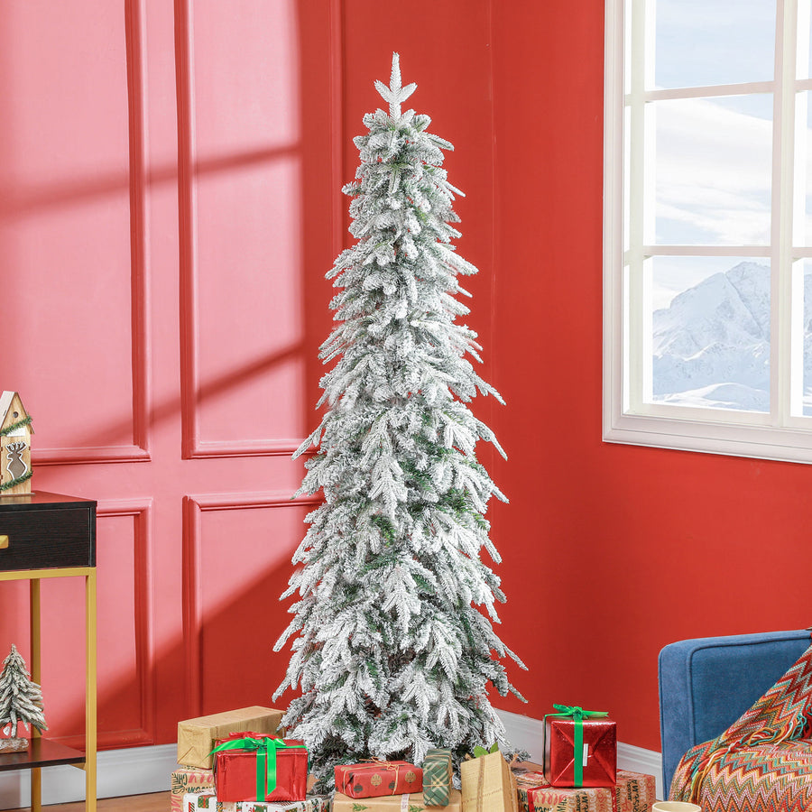 6ft Snow-Covered Unlit Artificial Christmas Tree