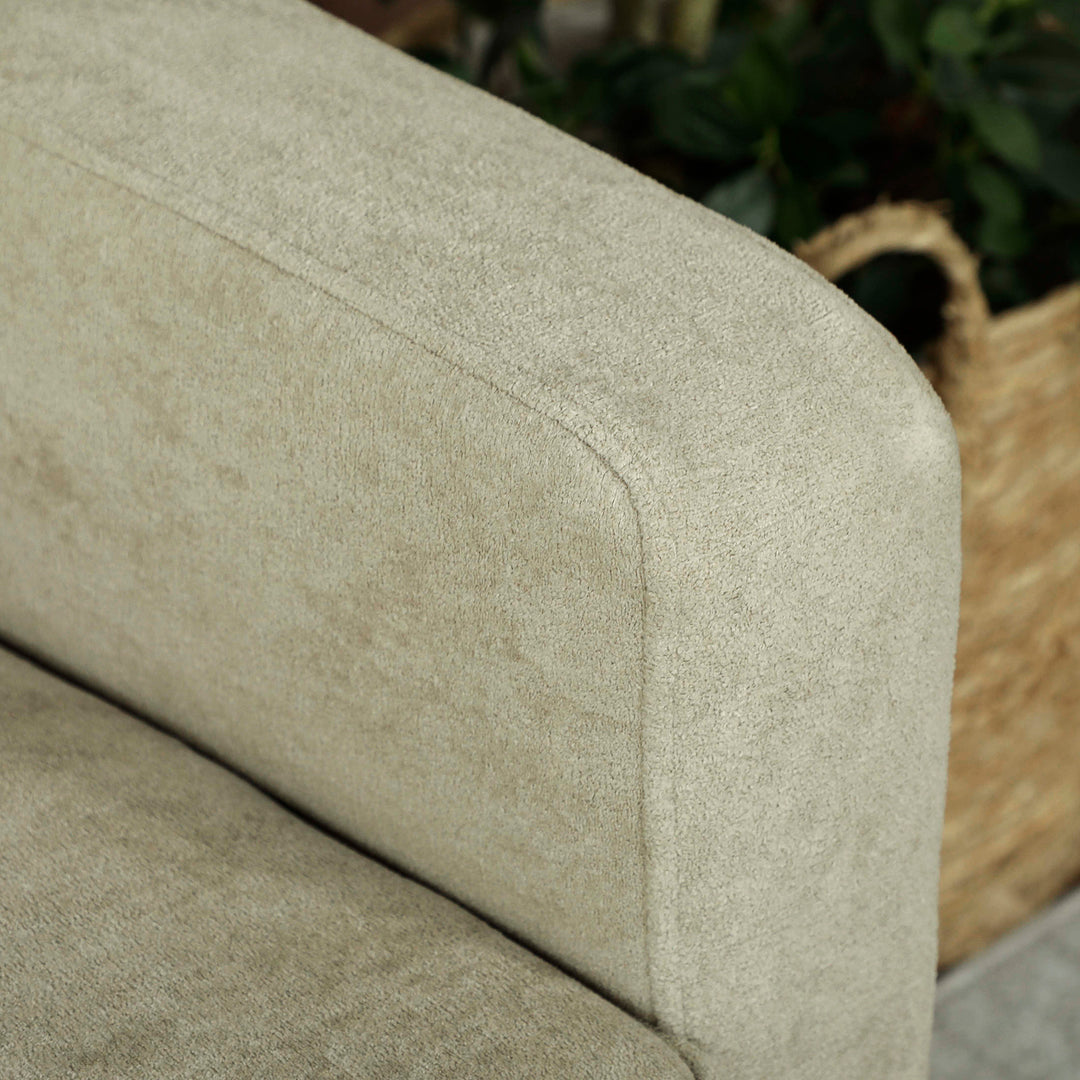 Two-Seater Velvet-Feel Sofa - Beige