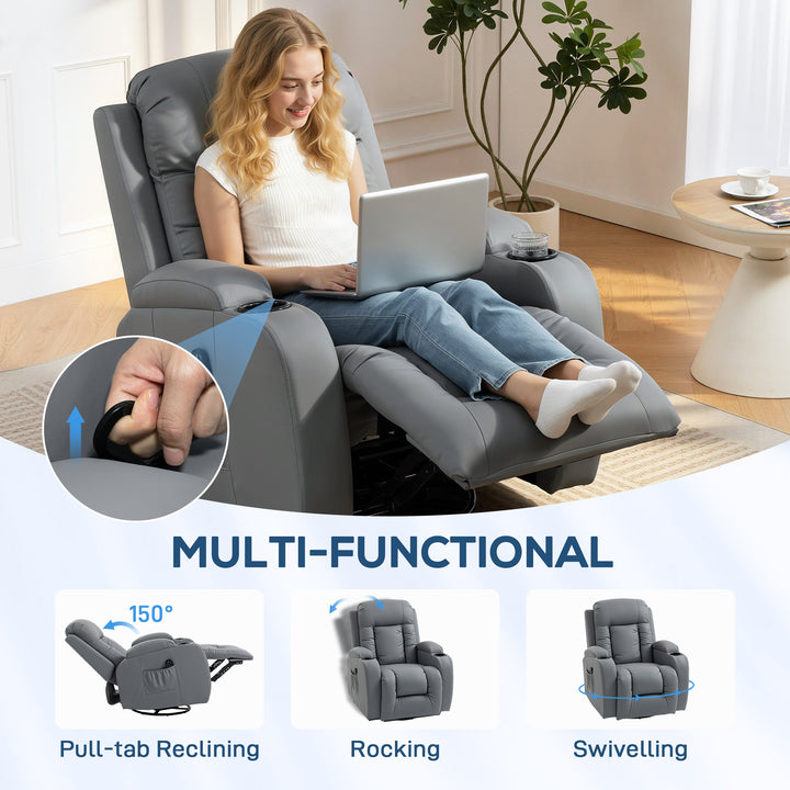 Massage Recliner Armchair, PU Leather Recliner Chair