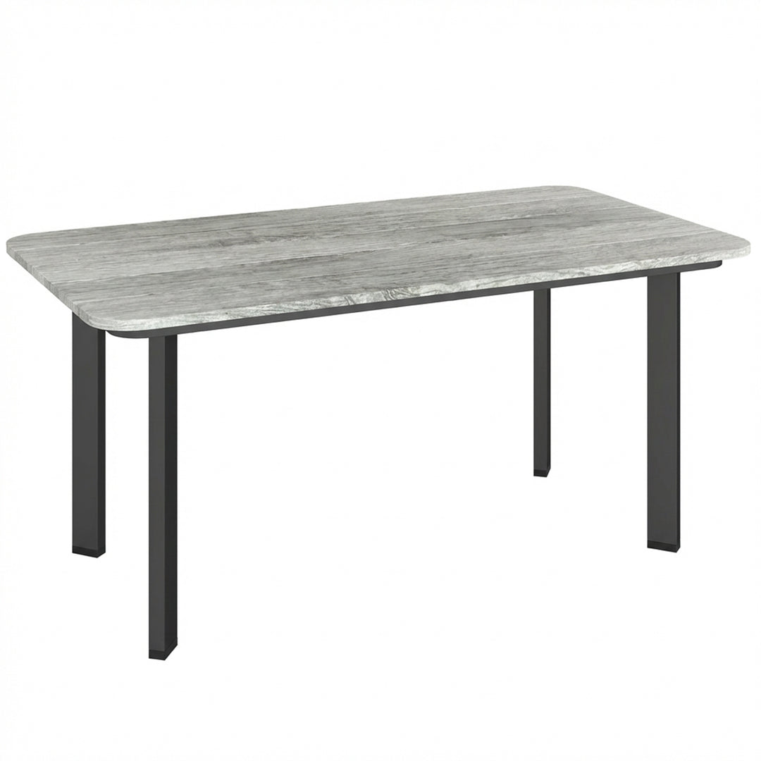 Outdoor Garden Coffee Table, Garden Table with Slatted Wood Plastic Co