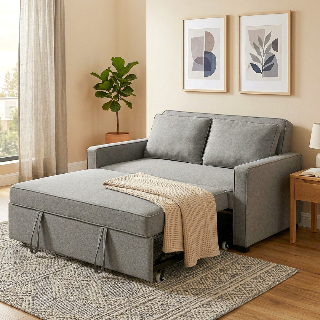 Double Sofa Bed Click Clack Sofa Bed Pull Out Bed with Adjustable Back