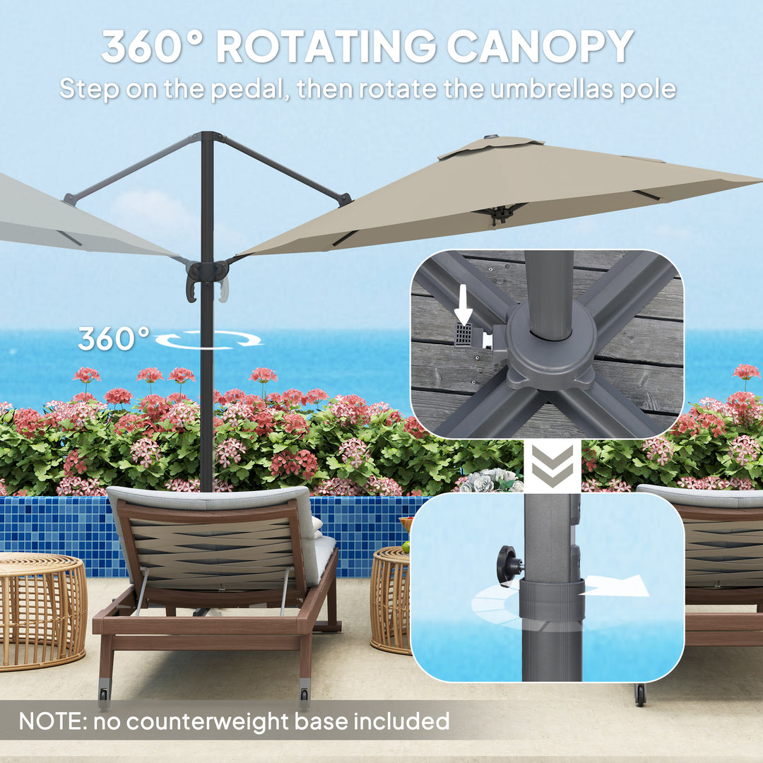 3 m Five-Angle Cantilever Parasol - Light Grey