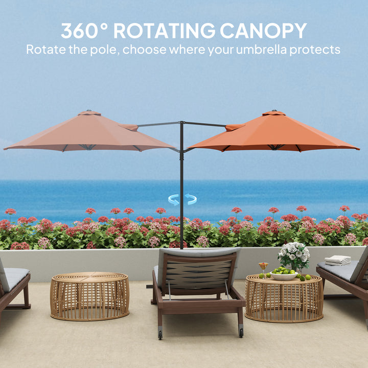 2.5m Rotating Cantilever Parasol - Orange