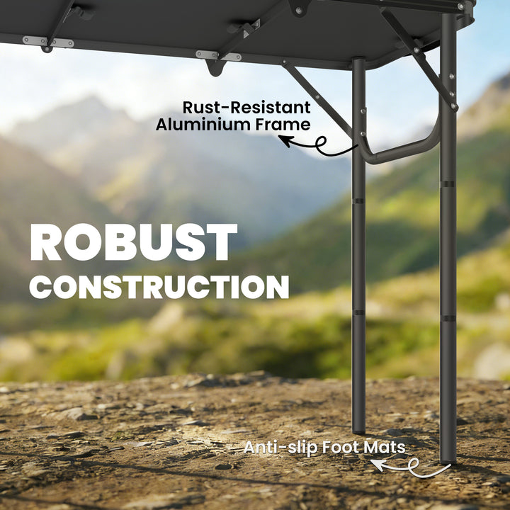 3ft Folding Camping Table, Picnic Table with Mesh Storage Layer, Carry