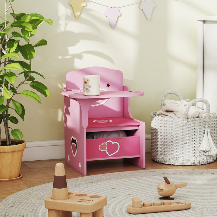 Kids Table and Chair Set, Children Desk and Chair with Storage Bins for Playing, Reading, Painting, for Ages 3-5