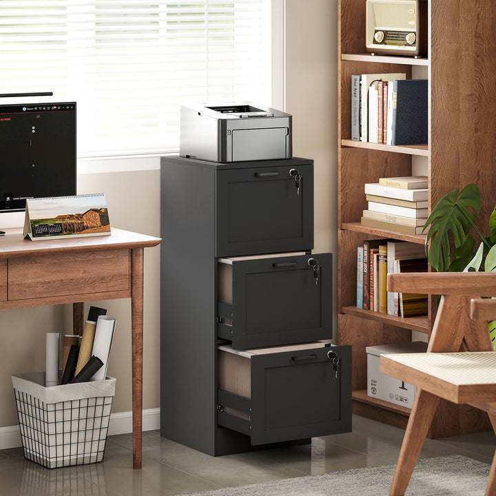 3-Drawer Filing Cabinet with Lock