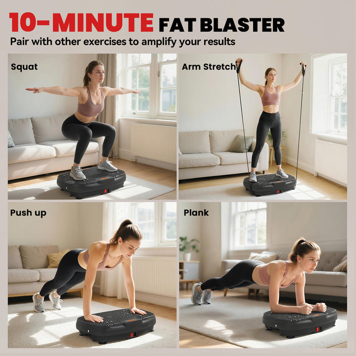 Vibration Plate Exercise Machine with 120 Speed Levels, 5 Programs, Qu