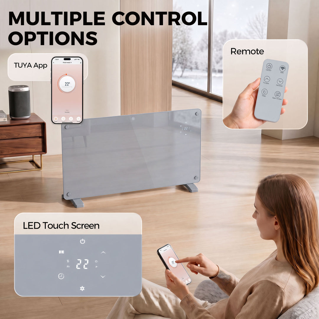 2000W Smart Panel Heater Wall Mounted &amp; Freestanding, Electric Heater - view 4