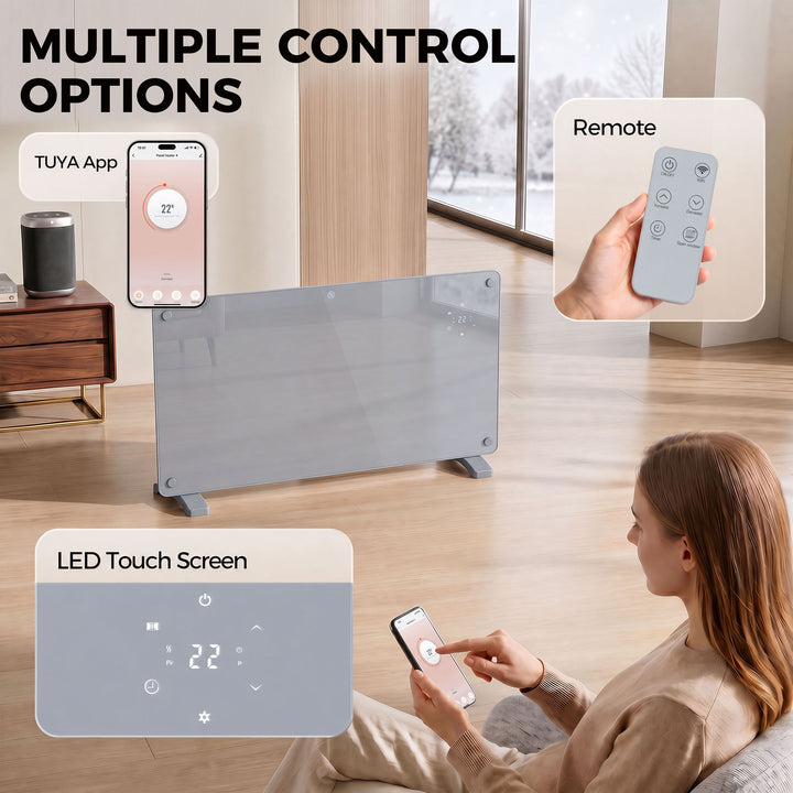 2000W Smart Panel Heater Wall Mounted &amp; Freestanding, Electric Heater - view 4