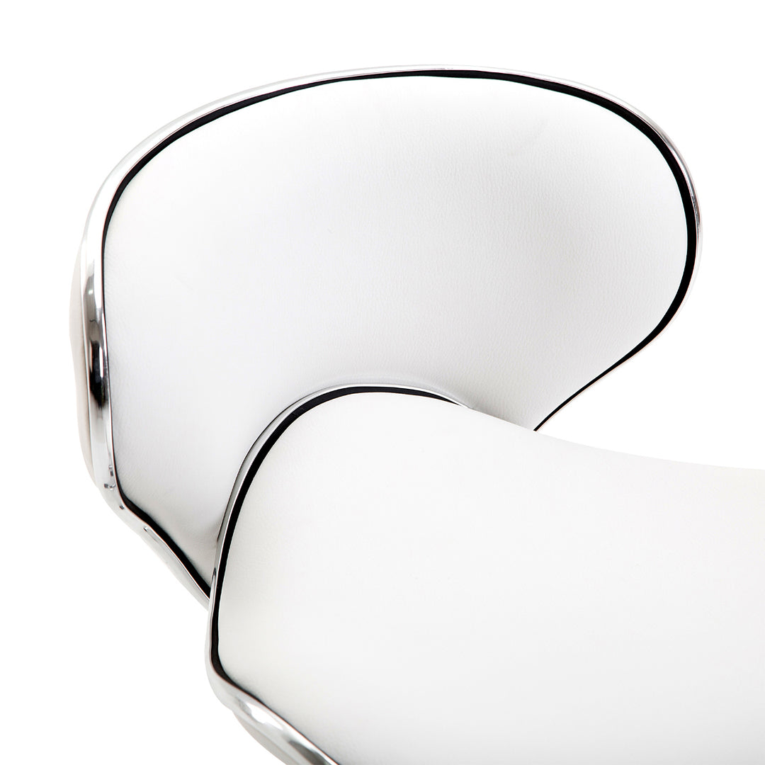 MCL Adjustable Rolling Swivel Beauty Salon Chair, Stool for Spa, Technician - White