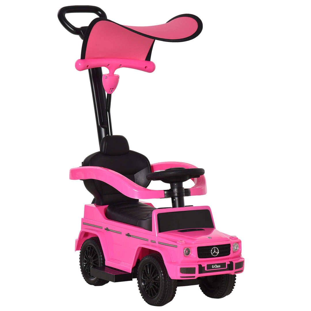 3 in 1 Kids Children Ride on Push Car Toddler Sliding Car G350 Licensed Walker Foot to Floor Slider Push-Along with Horn Steering Wheel NO POWER Manual, Pink