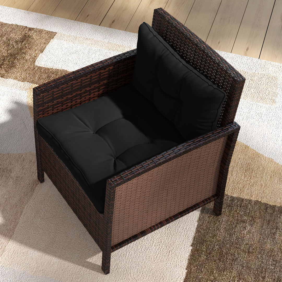 2-Piece Seat Cushions Back Pillows Replacement, Patio Chair Cushions Set for Indoor Outdoor, Black