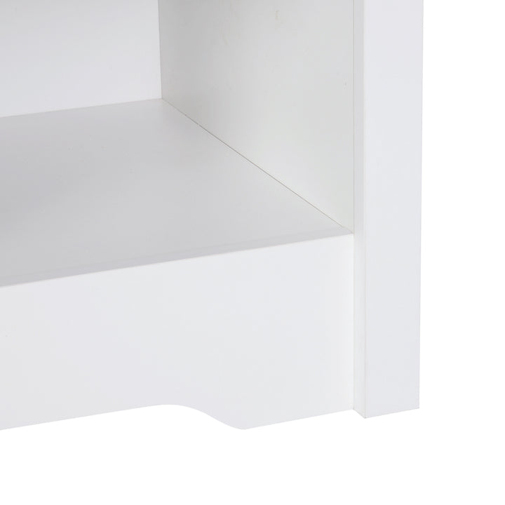 Bedside Table, Nightstand with Drawer and Open Shelf, End Table for Living room, Bedroom, Set of 2, White