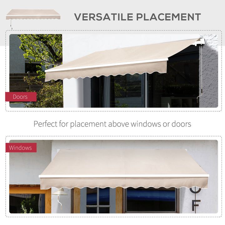 Manual Retractable Awning, 3x2.5 m-Ivory White