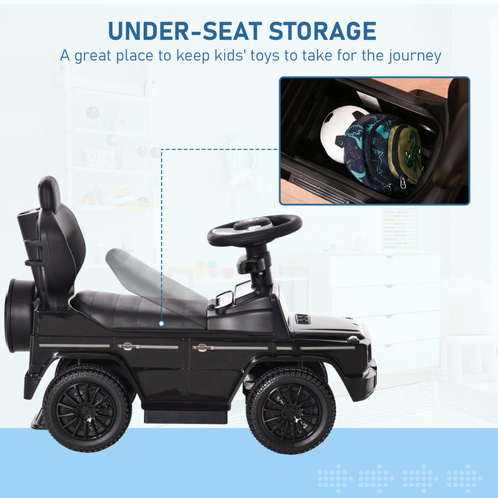 3 in 1 Kids Children Ride on Push Car Toddler Sliding Car G350 Licensed Walker Foot to Floor Slider Push-Along with Horn Steering Wheel NO POWER Manual, Black