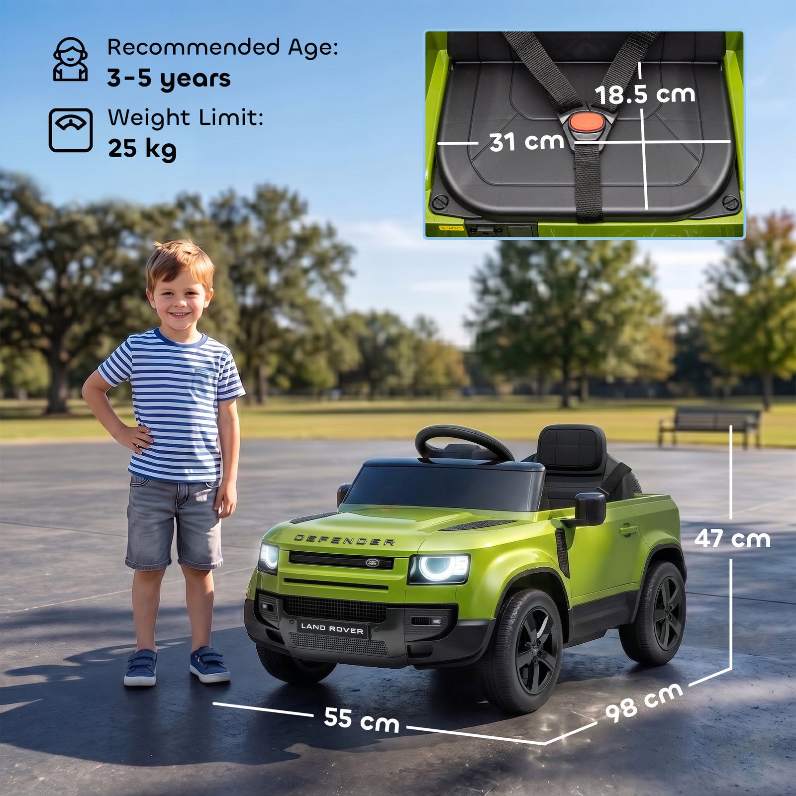 Land Rover Licensed 12V Kids Ride on Car with Remote, Suspension, Slow