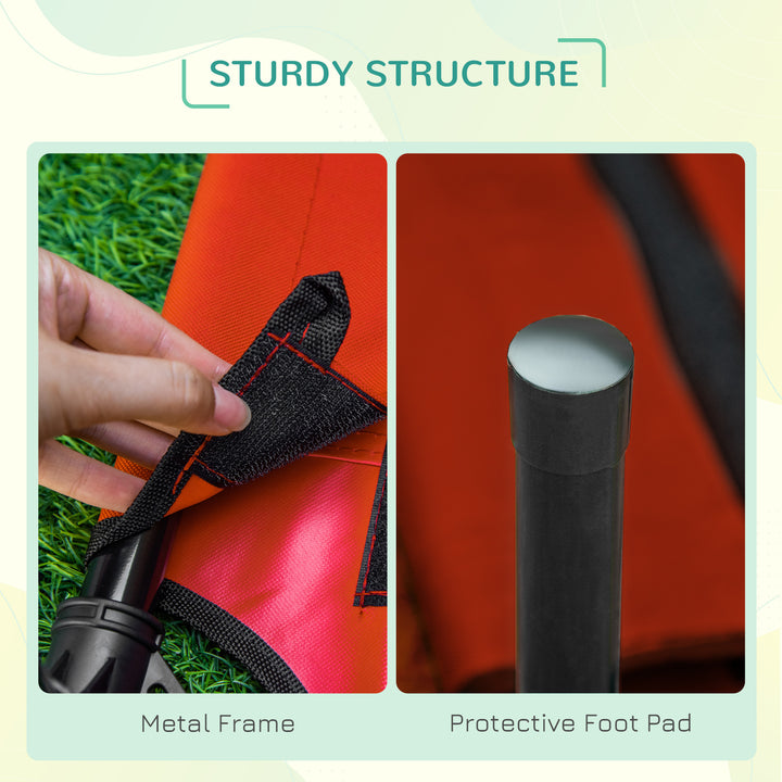 MCL Raised Dog Bed Cat Elevated Lifted Portable Camping w/ Metal Frame Black and Red (Small)