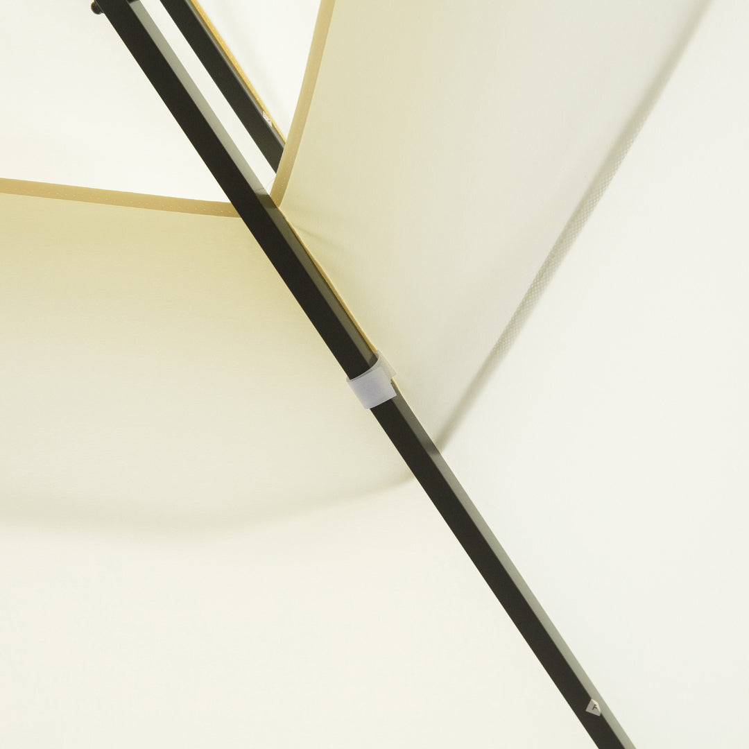 MCL 4 x 3 m Aluminum Garden Gazebo, Double Roof Outdoor Gazebo Canopy Shelter with Netting & Curtains for Garden, Lawn, Backyard and Deck, Cream