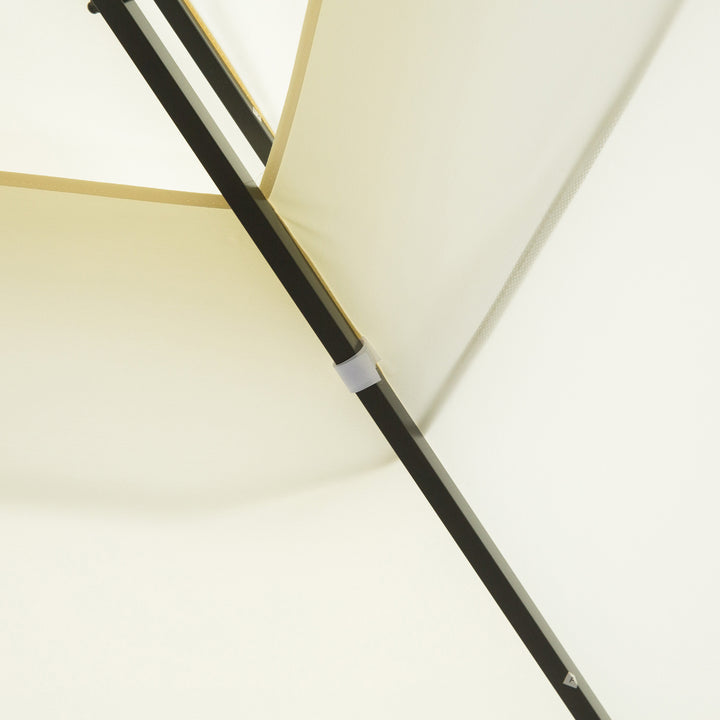 MCL 4 x 3 m Aluminum Garden Gazebo, Double Roof Outdoor Gazebo Canopy Shelter with Netting & Curtains for Garden, Lawn, Backyard and Deck, Cream