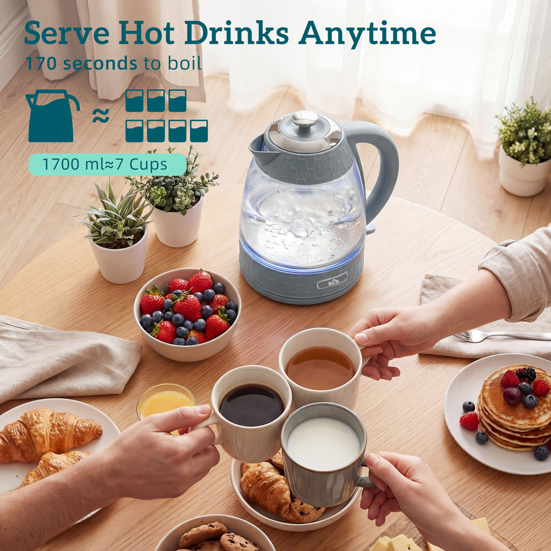 Kettle and Toaster Set, 1.7L 3000W Rapid Kettle with Strix Thermostat, 4 Slice Toaster with 7 Browning Controls