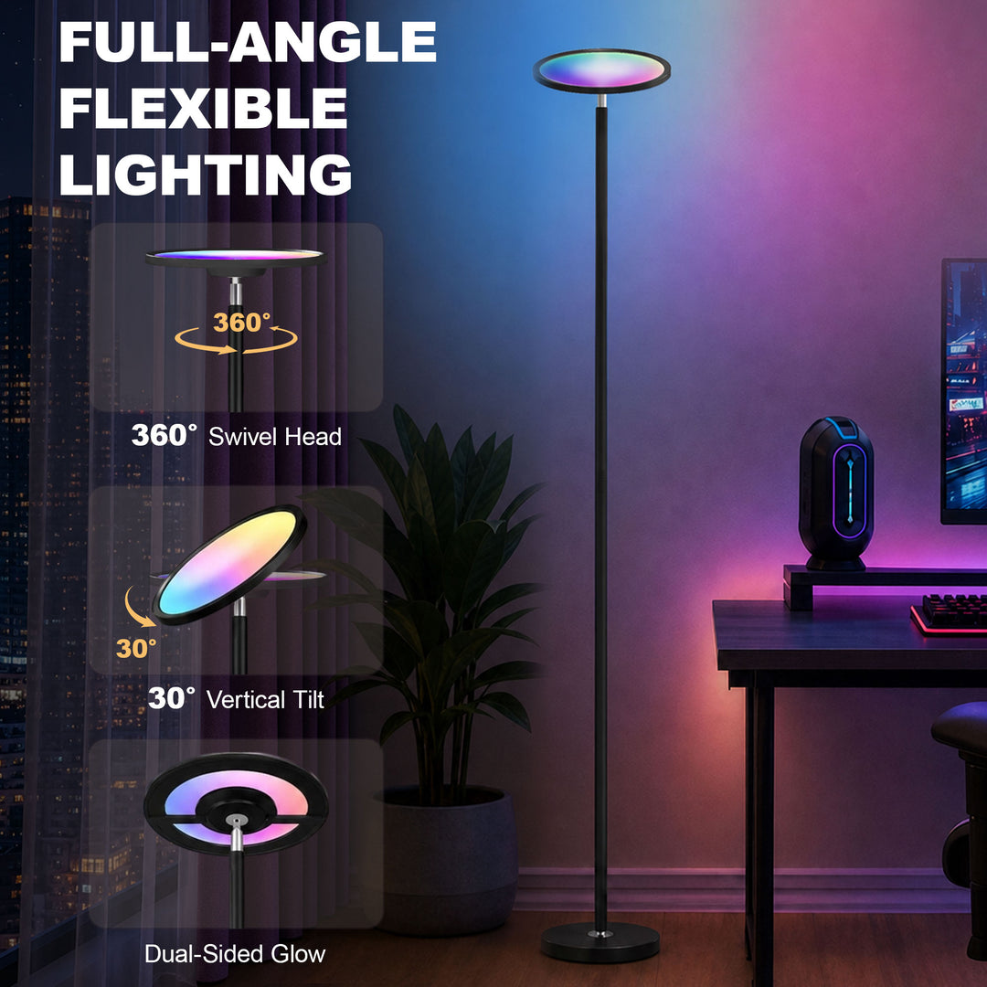 Uplighter Floor Lamp with Tuya App and Music Sync, Standing Lamp with 
