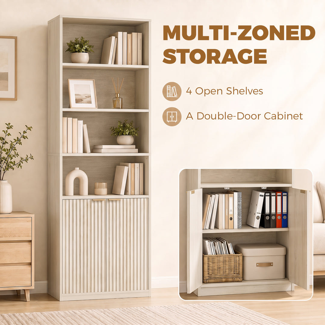 Bookcase Adjustable Shelf Bookshelf Anti-Tip Hardware 6-Tier - view 4