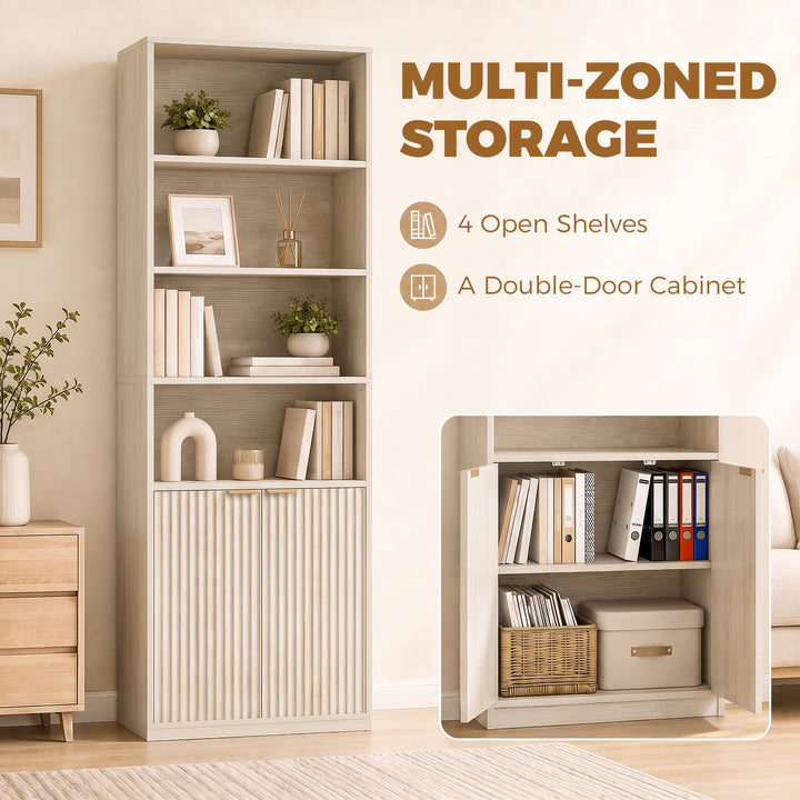 Bookcase Adjustable Shelf Bookshelf Anti-Tip Hardware 6-Tier - view 4