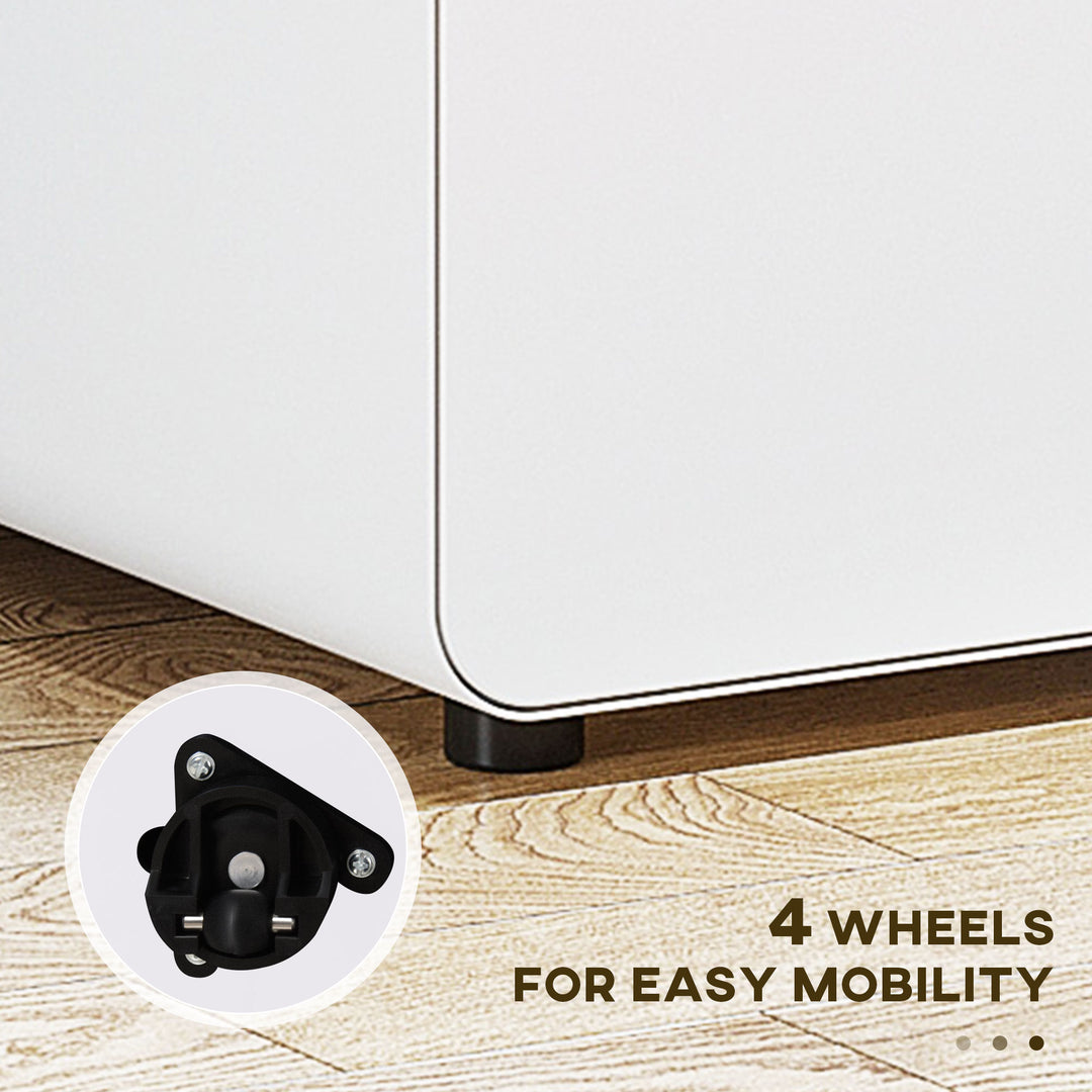 MCL Lockable File Cabinet with 3 Drawers, Vertical Office Drawer for A4, Letter, Legal Size, Anti-tilt Design, Pre-Assembled Body, White