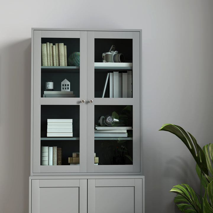 Double Storage Display Cabinet - Grey
