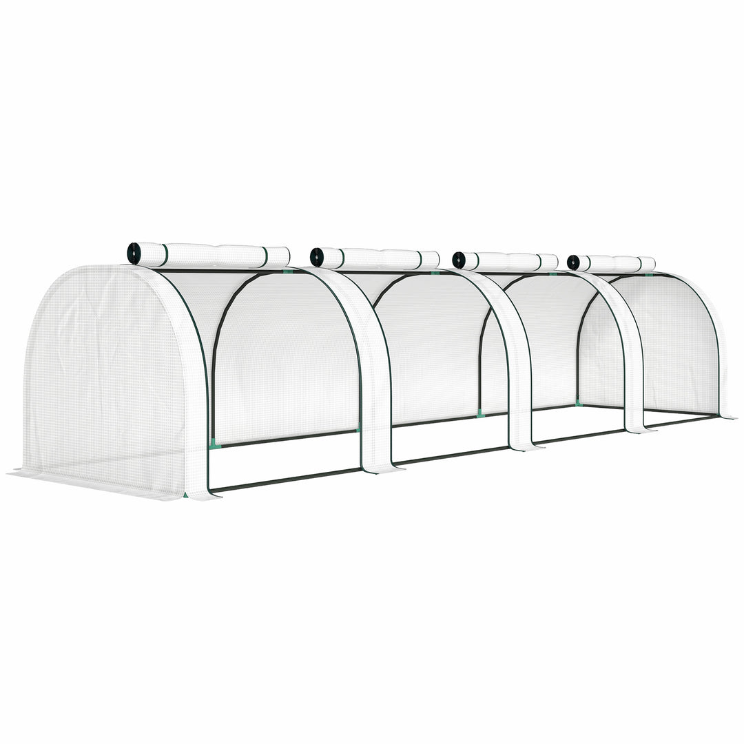 395 x 100 cm Low Tunnel Greenhouse - White
