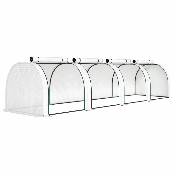 395 x 100 cm Low Tunnel Greenhouse - White