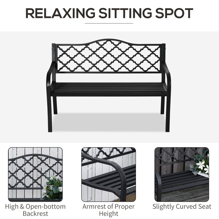2-Seater Garden Bench Antique Loveseat for Yard, Lawn, Porch, Patio, Steel