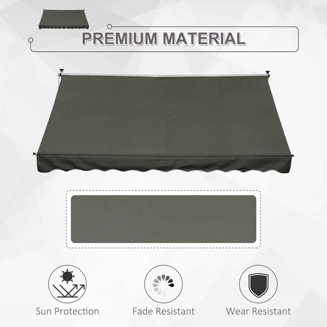 3x1.5m Adjustable Outdoor Aluminium Frame Awning Grey