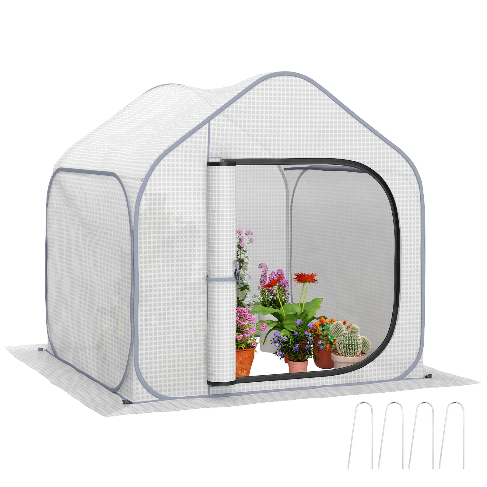 150 x 148cm Pop-Up Greenhouse - White