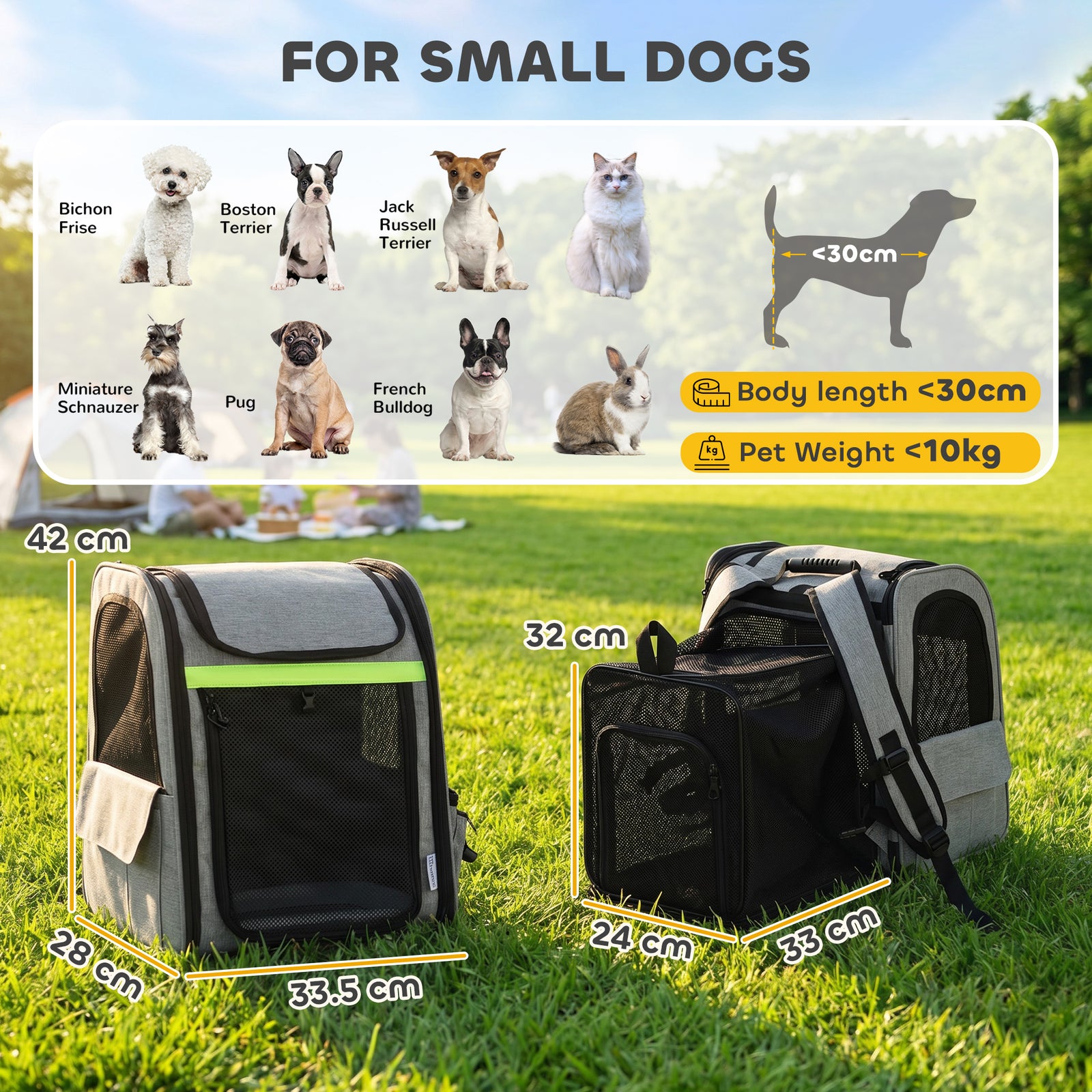 Dog Carrier Backpack Expandable, Breathable Pet Carrier Bag for Small 