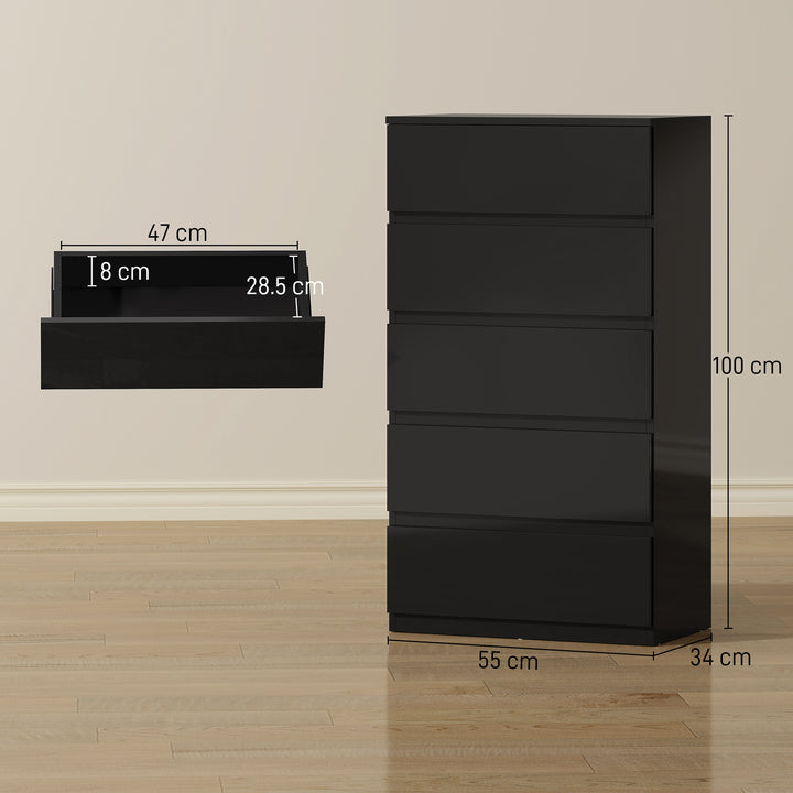 Chest of Drawers, 5-Drawer Storage Cabinets, Modern Dresser, Storage D