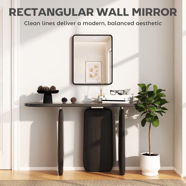 Rectangular Wall Mirror with HD Glass - Black