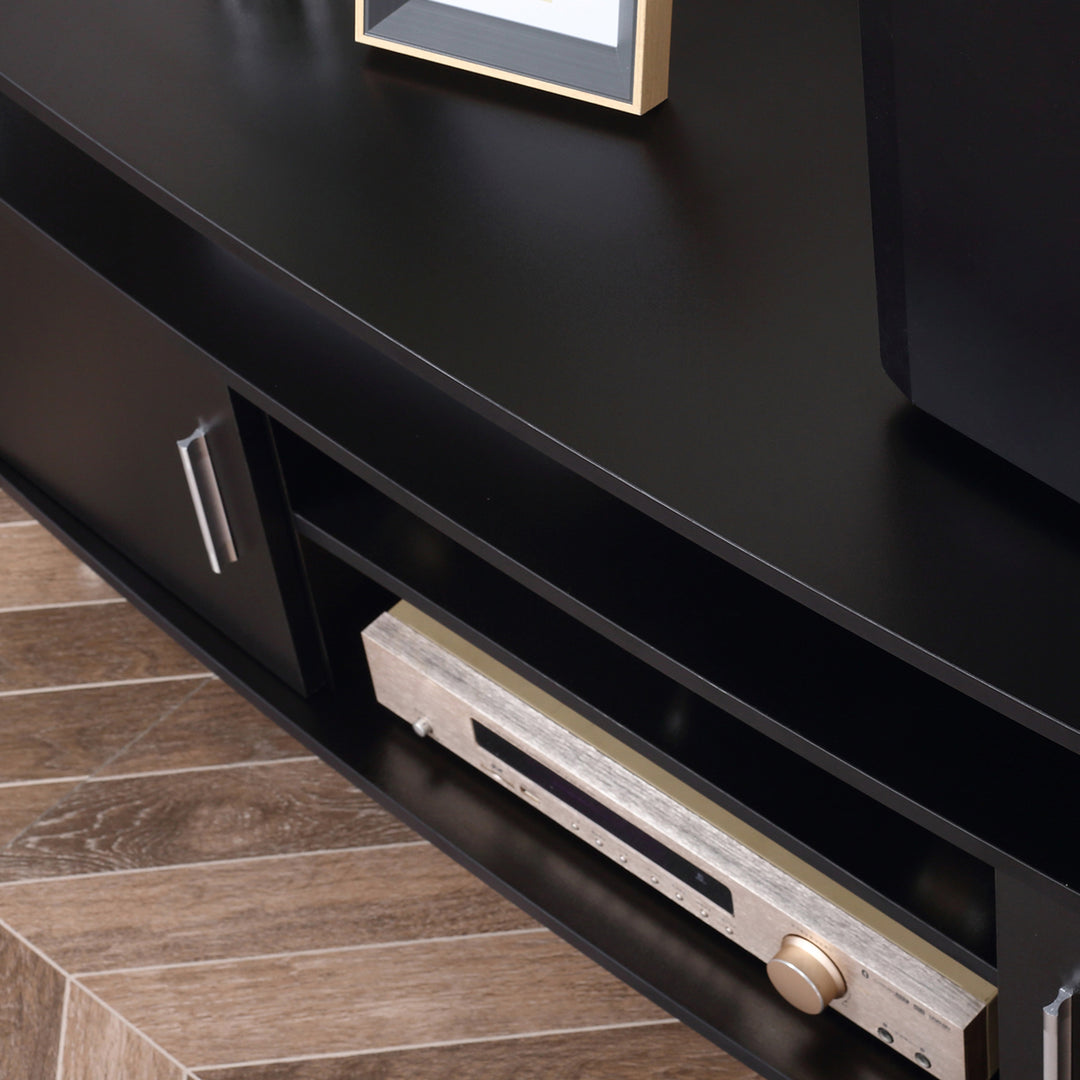 MCL TV Unit Cabinet for TVs up to 55 Inches with Storage Shelves and Cupboard, Entertainment Centre for Living Room, Black