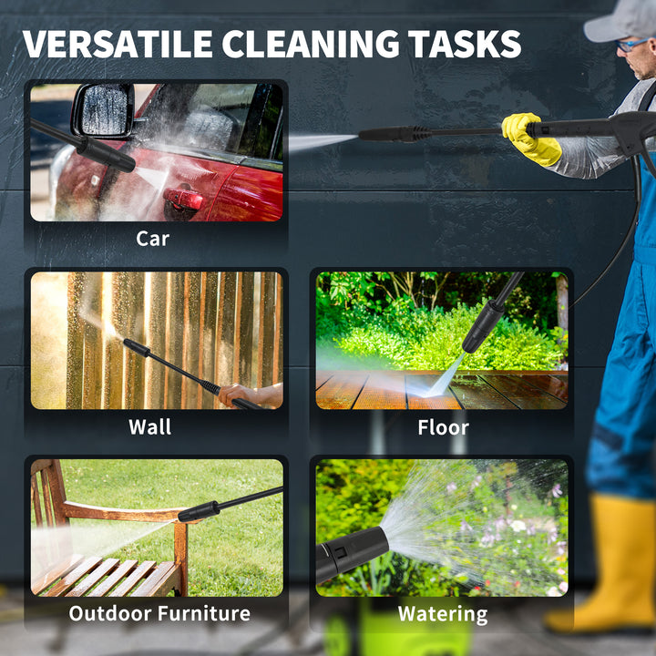 MCL 2200W High Pressure Washer, 170 Bar Pressure, 420 L/h Flow, Portable Electric Power Washer Jet Wash Cleaner with Adjustable Nozzle 6M Hose and Hose Reel for Home Patio Car Driveway