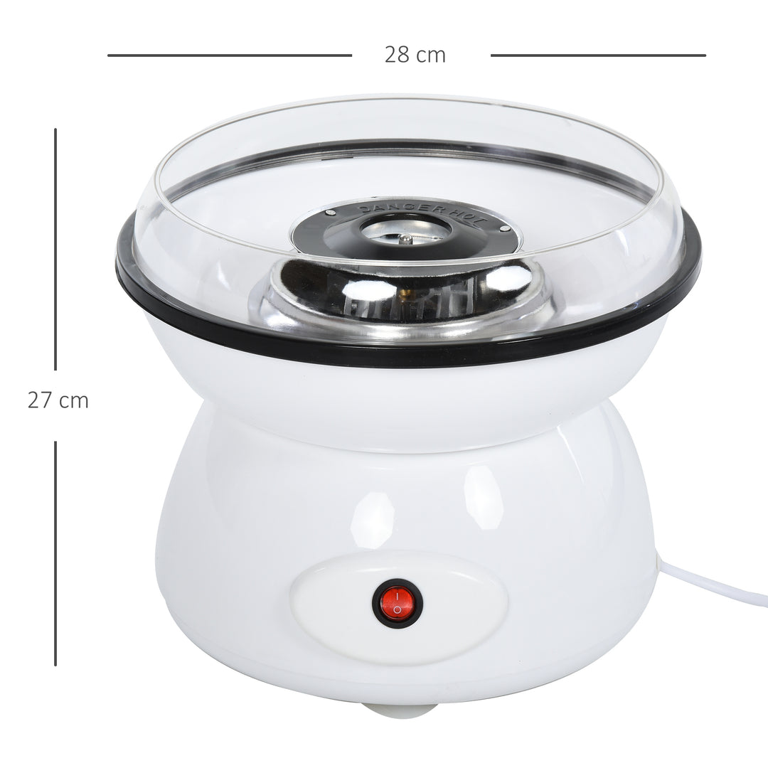 MCL 450W Candy Floss Machine, Professional Automatic Cotton Candy Sweet Machine with Candyfloss Sticks, Spoon, Splash Guard, Non-Slip Base for Birthday Christmas Wedding Party, Funfair Style, White