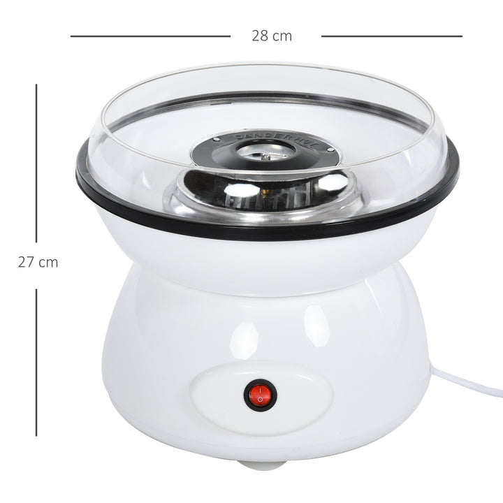 MCL 450W Candy Floss Machine, Professional Automatic Cotton Candy Sweet Machine with Candyfloss Sticks, Spoon, Splash Guard, Non-Slip Base for Birthday Christmas Wedding Party, Funfair Style, White