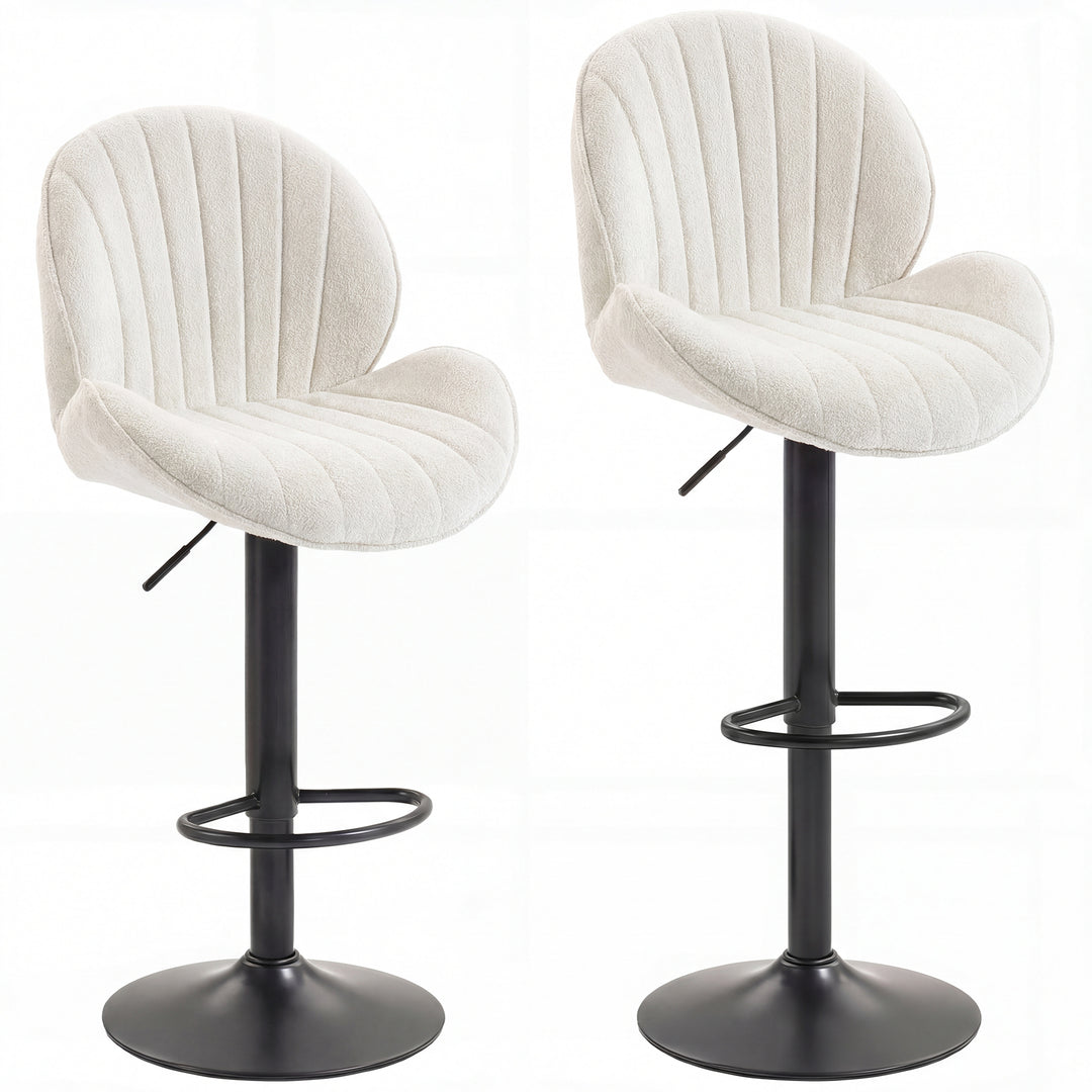 Bar Stools Set of 2, Swivel Barstools with Back, Adjustable Height and