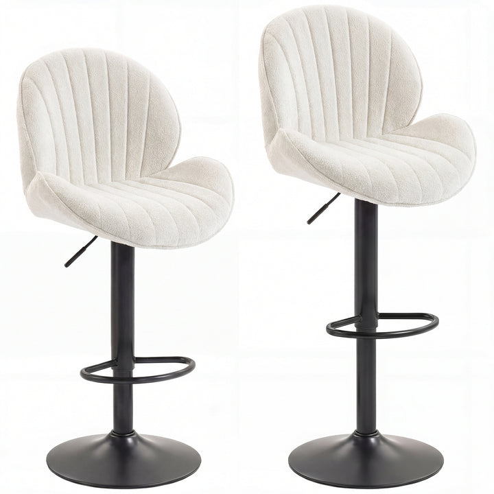 Bar Stools Set of 2, Swivel Barstools with Back, Adjustable Height and