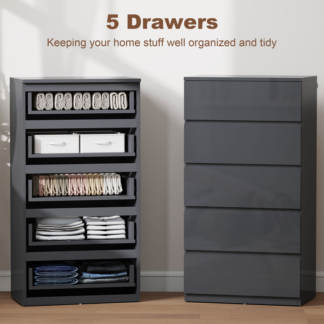 Chest of Drawers, 5-Drawer Storage Cabinets, Modern Dresser, Storage D