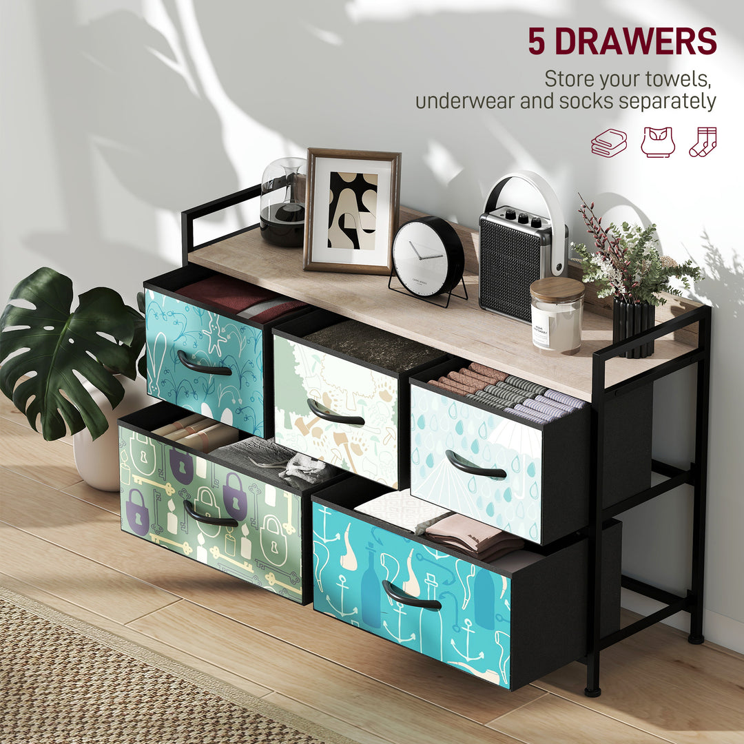 5-Drawer Chest of Drawers - Blue