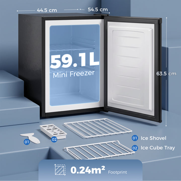 60L Tabletop Mini Freezer, Countertop Small Freezer with Reversible - view 3