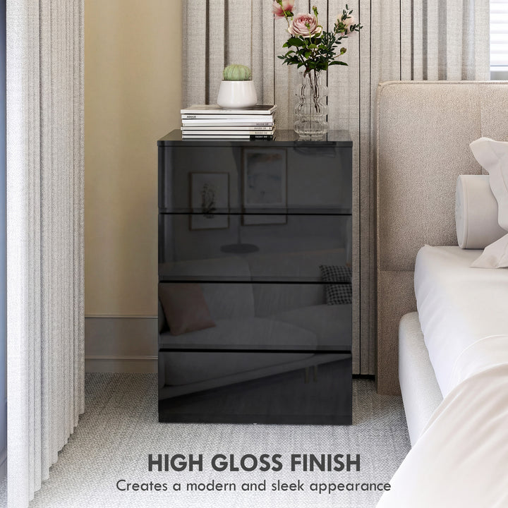 Chest of Drawers, 4-Drawer Storage Cabinets, Modern Dresser, Storage D