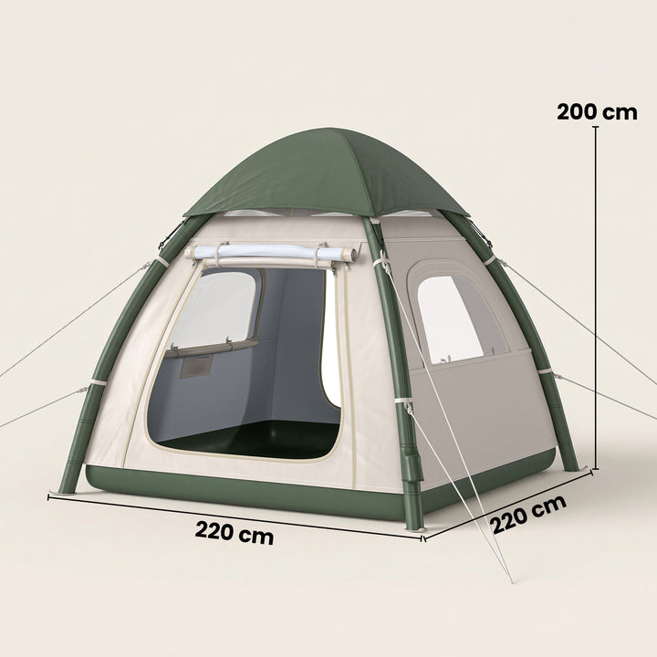 Inflatable Camping Tent with Rainfly, 3 Man Air Tent 3000mm Waterproof