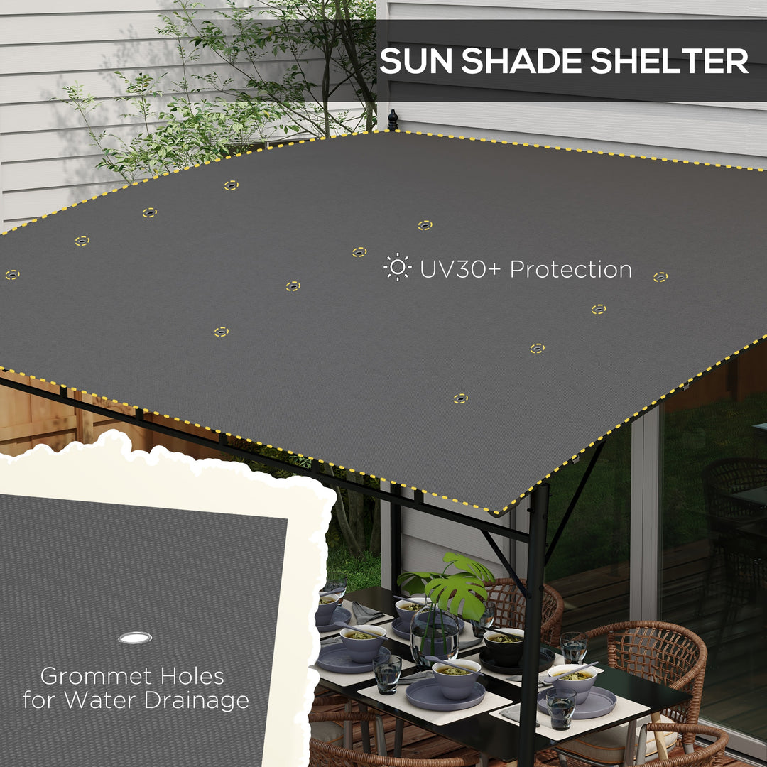 3 x 4m Metal Frame Pergola - Grey