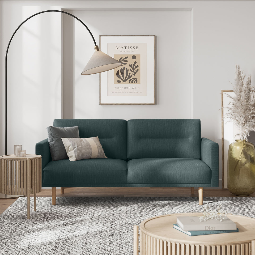 Larvik 2.5 Seater Sofa - Dark Green, Oak Legs